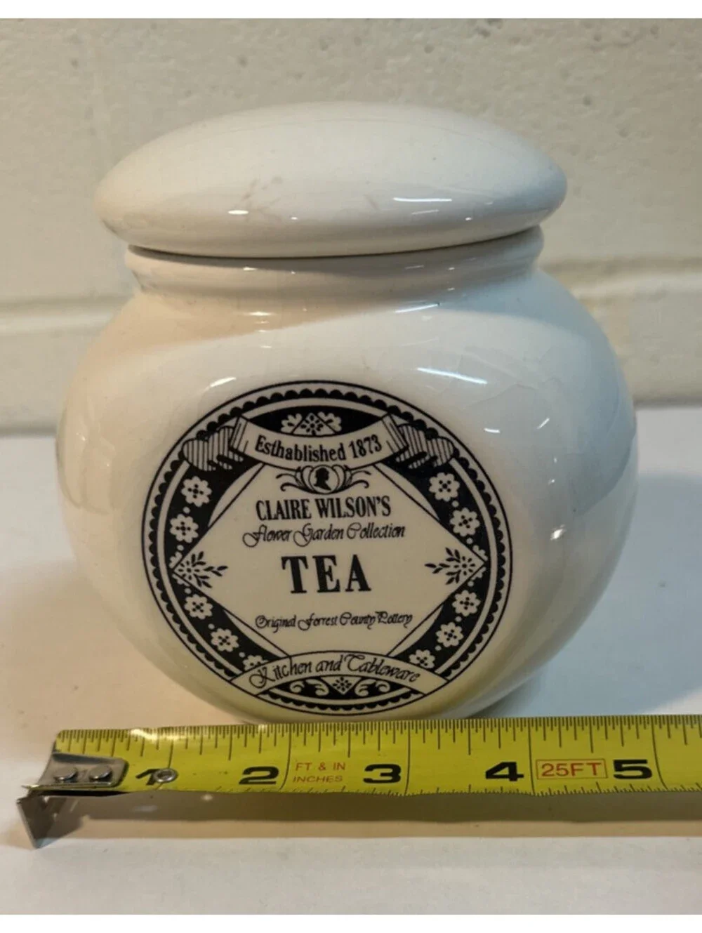 Claire Wilson Tea Jar Flower Garden Collection Farmhouse Country Decor